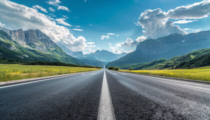 Naklejka premium Mountain Road Leading to Scenic Destination