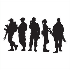 Armed forces silhouette white background
