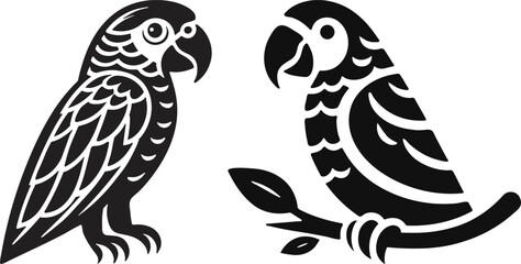 amazon parrot bird silhouette vector logo icon