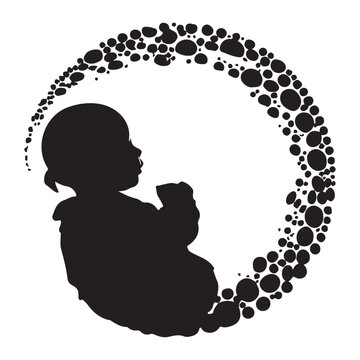 recommend clip art: Human embryo silhouette white background
                    