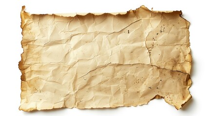 Fototapeta premium Vintage paper with torn edges on white background for design