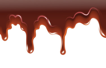 Realistic Liquid Chocolate Melted and Dripping Down 