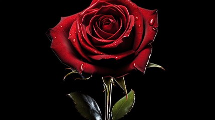 red rose on black background