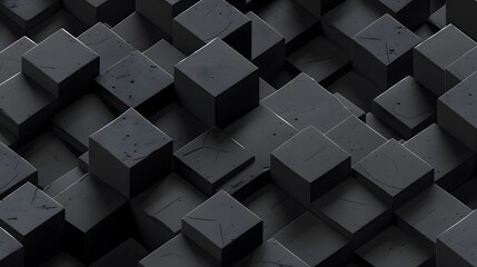 Black isometric seamless pattern. 
