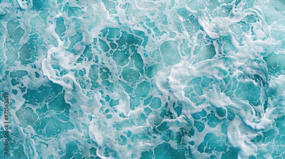 Poster top view of ocean waves creating water patterns for background