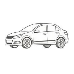 Naklejka premium generate a cartoon line art car PNG