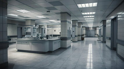 Obraz premium A hospital room with digital health monitoring devices