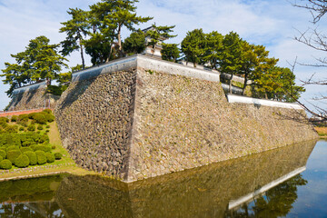 Shimabara castle in Shimabara town, Nagasaki prefecture, Kyushu, Japan.