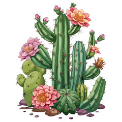 Obraz premium Cactus and Succulent fantasy illustration
