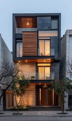 Fototapeta premium Minimalist exterior of contemporary architecture
