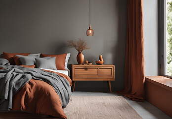 interior of a bedroom.AI generated