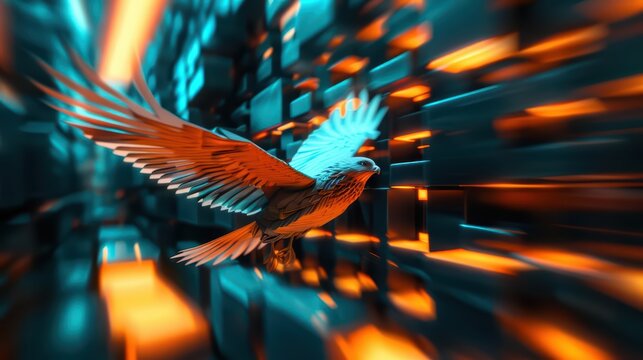 A conceptual courier service where spectral carriers with magical wings offer sameday delivery