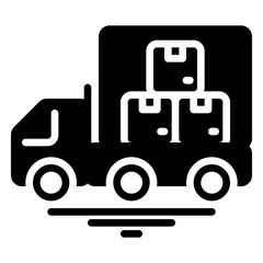 delivery truck icon, glyph icon style