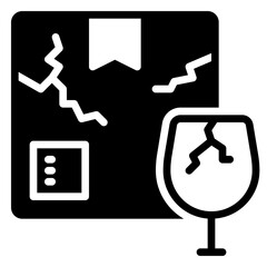 fragile icon, glyph icon style