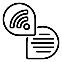 online chat icon, line icon style