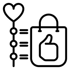 favorite list icon, line icon style