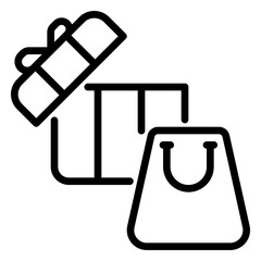 gift icon, line icon style