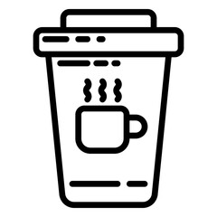 coffee cups icon, line icon style