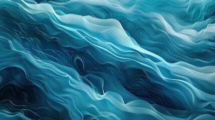 Obraz premium The image is a blue wave with a lot of detail