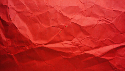 abstract background of red crumpled recycled office craft paper sheet, wallpaper presentation banner texture with space for copy, waste recycling, luxury minimalism