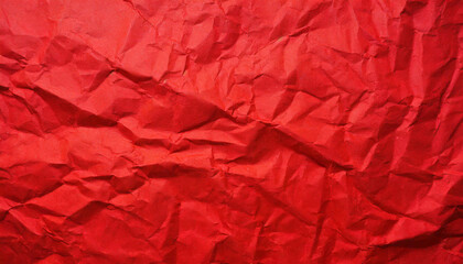 Fototapeta premium abstract background of red crumpled recycled office craft paper sheet, wallpaper presentation banner texture with space for copy, waste recycling, luxury minimalism
