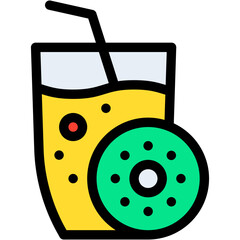 Vector Icon Juice, Refreshment, Smoothie, Beverage, Fresh Juice, Kiwi