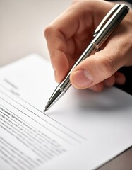 Businessmen Signing an Agreement on a Business Deal - Business People Agreeing on a Contract for a Job Offer - Buyer Signs Letter for Real Estate, Mortage, House, Property or Insurance