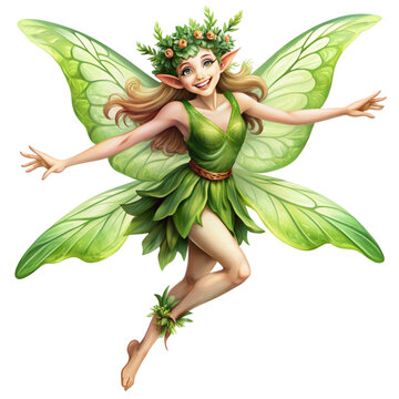 i want an elf fairy who loves nature isolated PNG