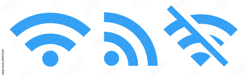 Poster wifi icon png element set on transparent background