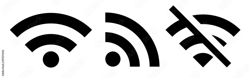 Poster wifi icon png element set on transparent background