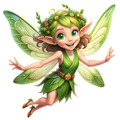 i want an elf fairy who loves nature isolated PNG
