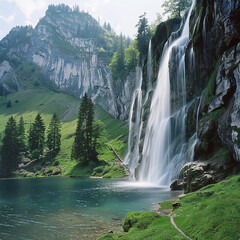 Fototapeta premium waterfall in the mountains