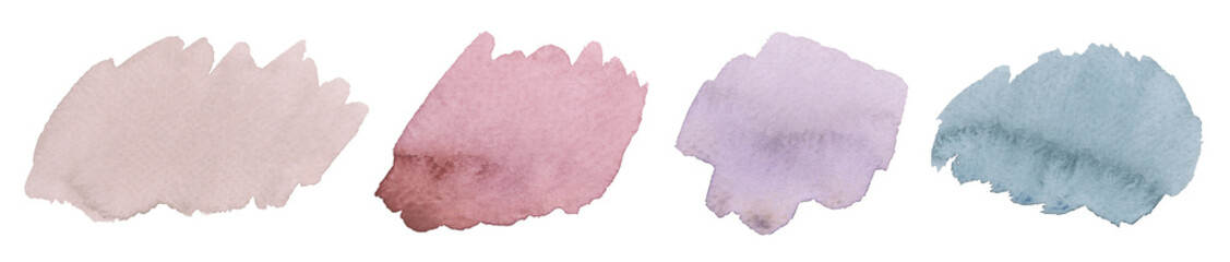 Watercolor brush png element set on transparent background