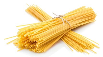 Delicious spaghetti pasta noodles isolated on white background