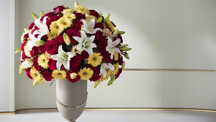 Beautiful bouquet of flowers in a vase