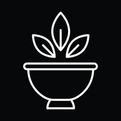 Line Art Plant in Bowl