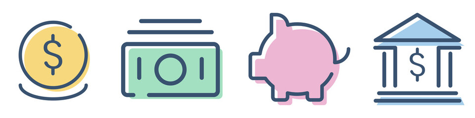 Vector of finance icons set