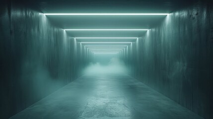 Fototapeta premium Empty corridor with a horror atmosphere. Best for spooky background.