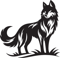 wolf silhouette vector art illustration