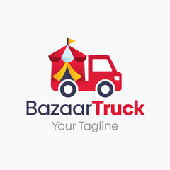 Bazaar Truck Logo Vector Template Design. Good for Business, Startup, Agency, and Organization