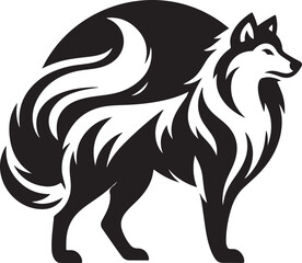 wolf silhouette vector art illustration