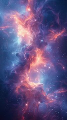 A blue abstract background with electric colors and energy-like waves, radiating from the center.