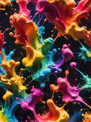 Obraz premium rainbow colored paint powder splash isolated