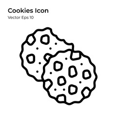 Cookies Icon in Line Style. Cookies Line Illustration.