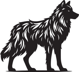wolf silhouette vector art illustration