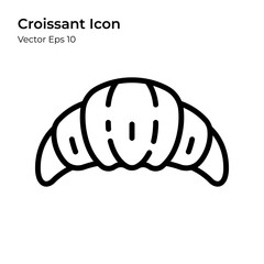 Croissant Icon in Line Style. Croissant Line Illustration.