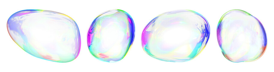 PNG Gradient bubble geometric shape  cut out element set