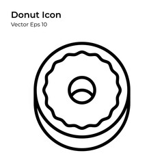 Donut Icon in Line Style. Donut Line Illustration.