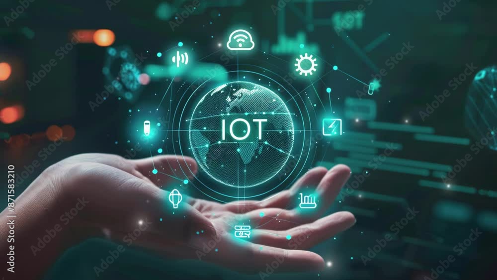 Aufkleber internet of things (iot) concept. iot internet of things digital transformation modern technology on