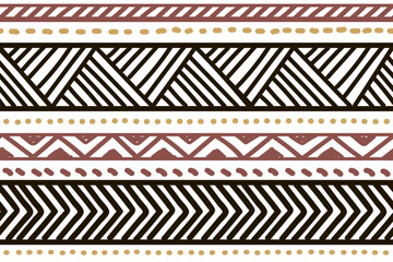 Ethnic vector seamless pattern. Tribal geometric background, traditional craft motif, maya, aztec, mexican ornament. Warm, cozy autumn print